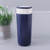 Kuber Industries Pack of 5 Anti-Fall Insulated Coffee Tumbler with Suction Bottom | Leak-Proof Stainless Steel Tumbler | Coffee Tumbler with Lid and Handle | 480 ML | Dark Blue